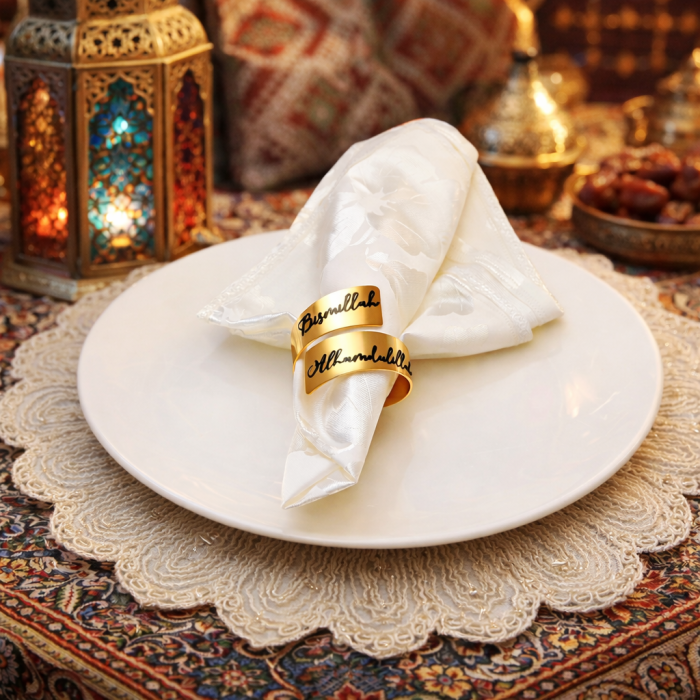 Serviettenring/Napkinring Bismillah Alhamdulillah 6 Stk.